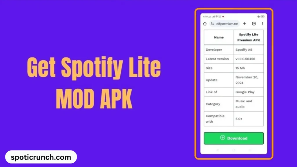 Get Spotify Lite MOD APK