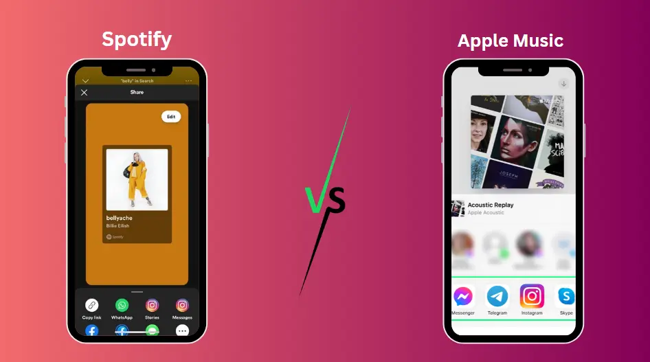 Spotify vs Apple Music Social sharing