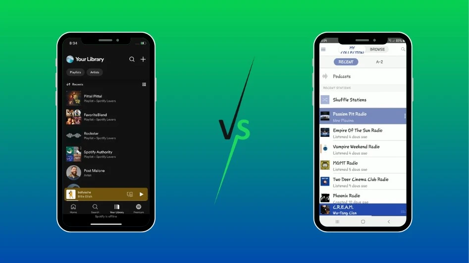 Spotify vs Pandora Music Library