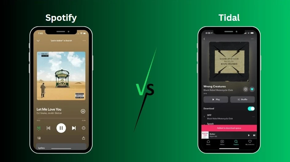 Spotify vs Tidal Design