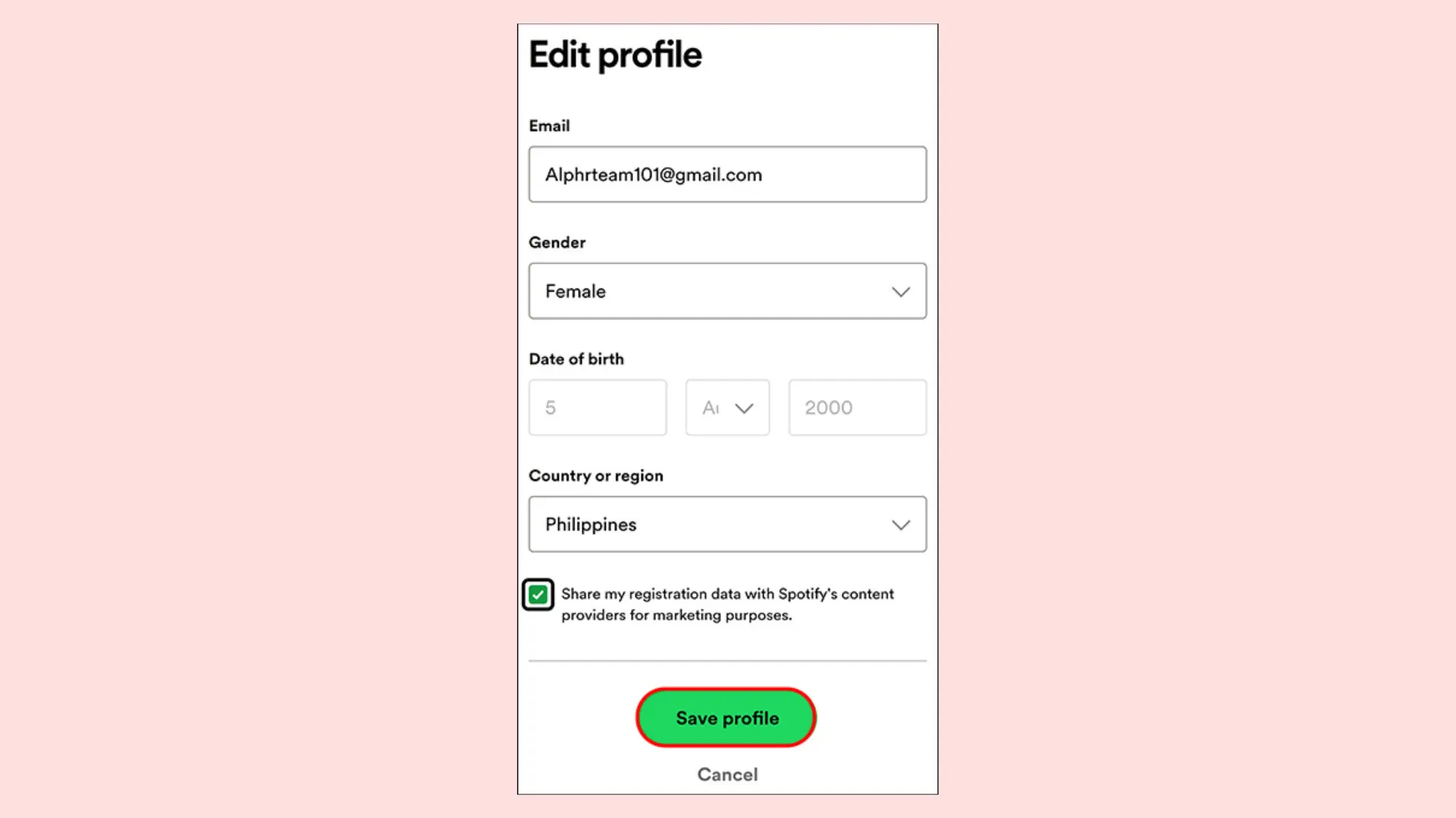 Change Spotify Email 3
