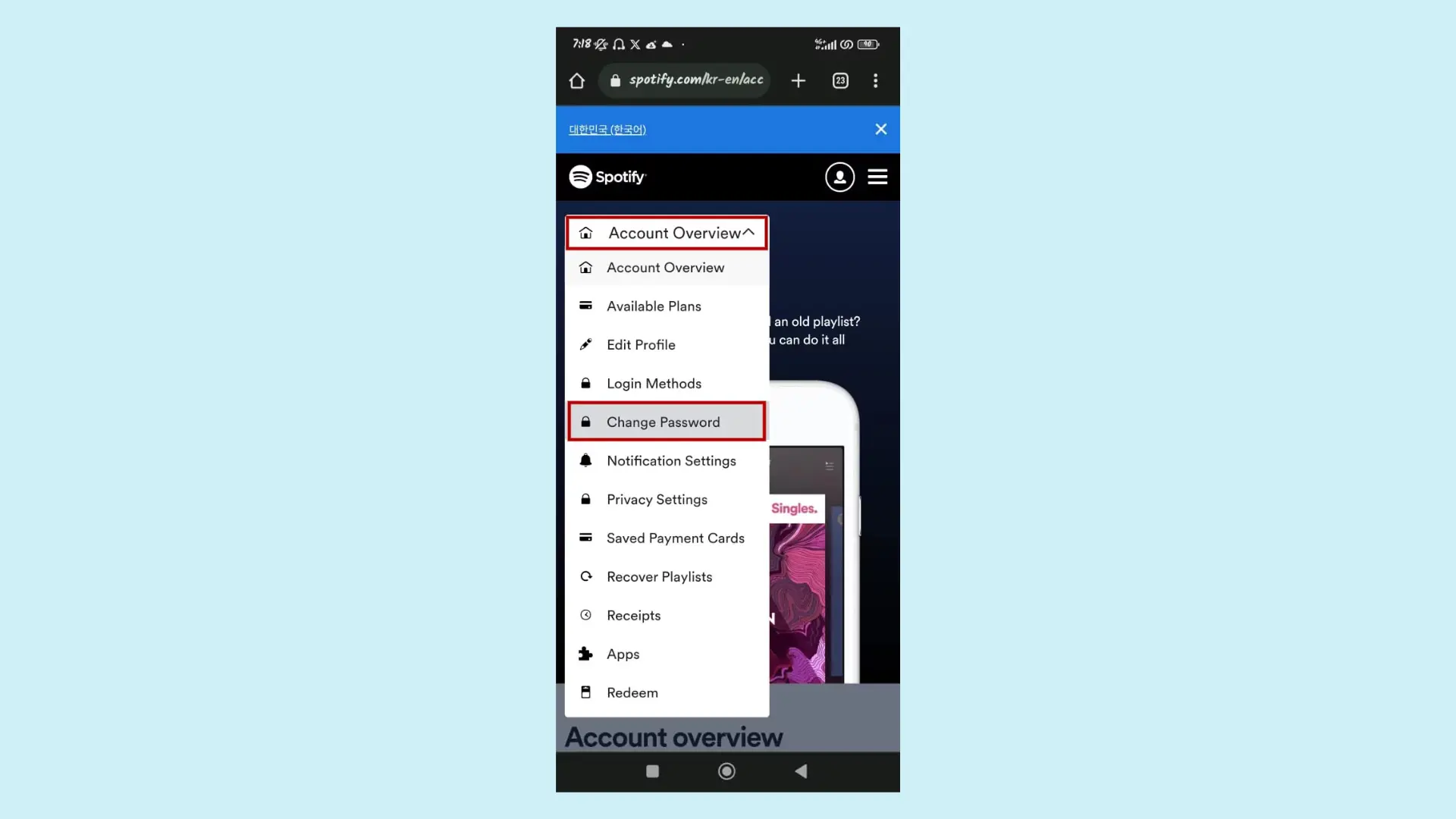 Change Spotify Password on Mobile 2