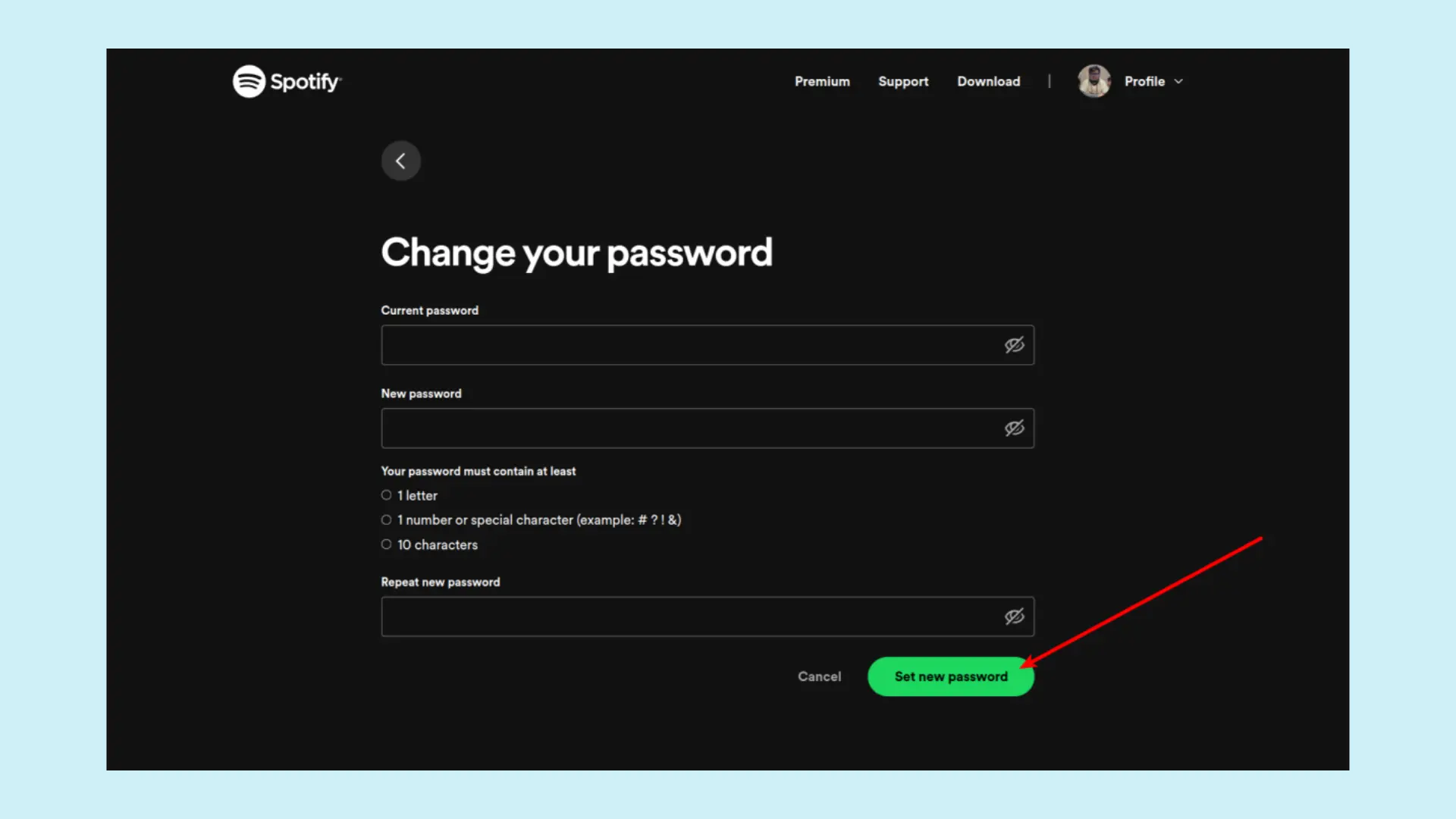 Change Spotify Password on PC 3