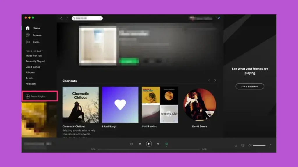 Create New Playlist on Desktop