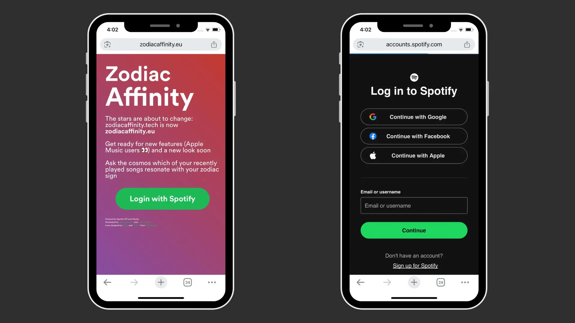 Sign in with Spotify