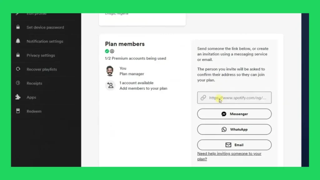 invite someone to Spotify Duo 4