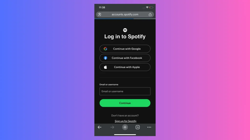 Sign in to your Spotify account